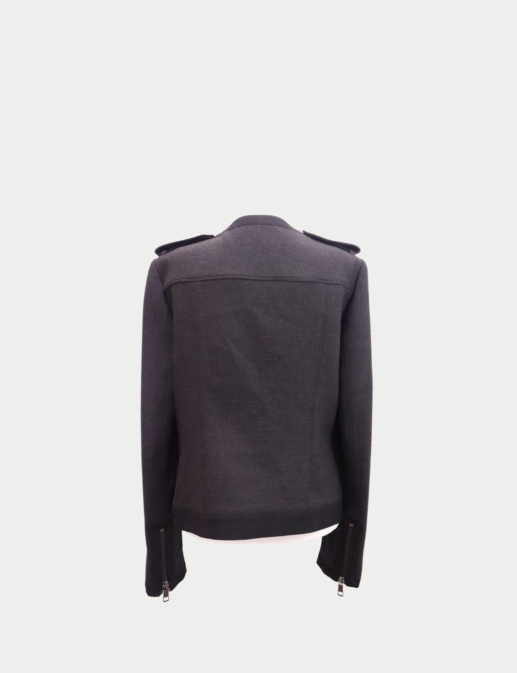 Burberry London Giacca con zip e spalline color carbone - US 10 / EU 42 In condizioni ottime in vendita a Amman, JO