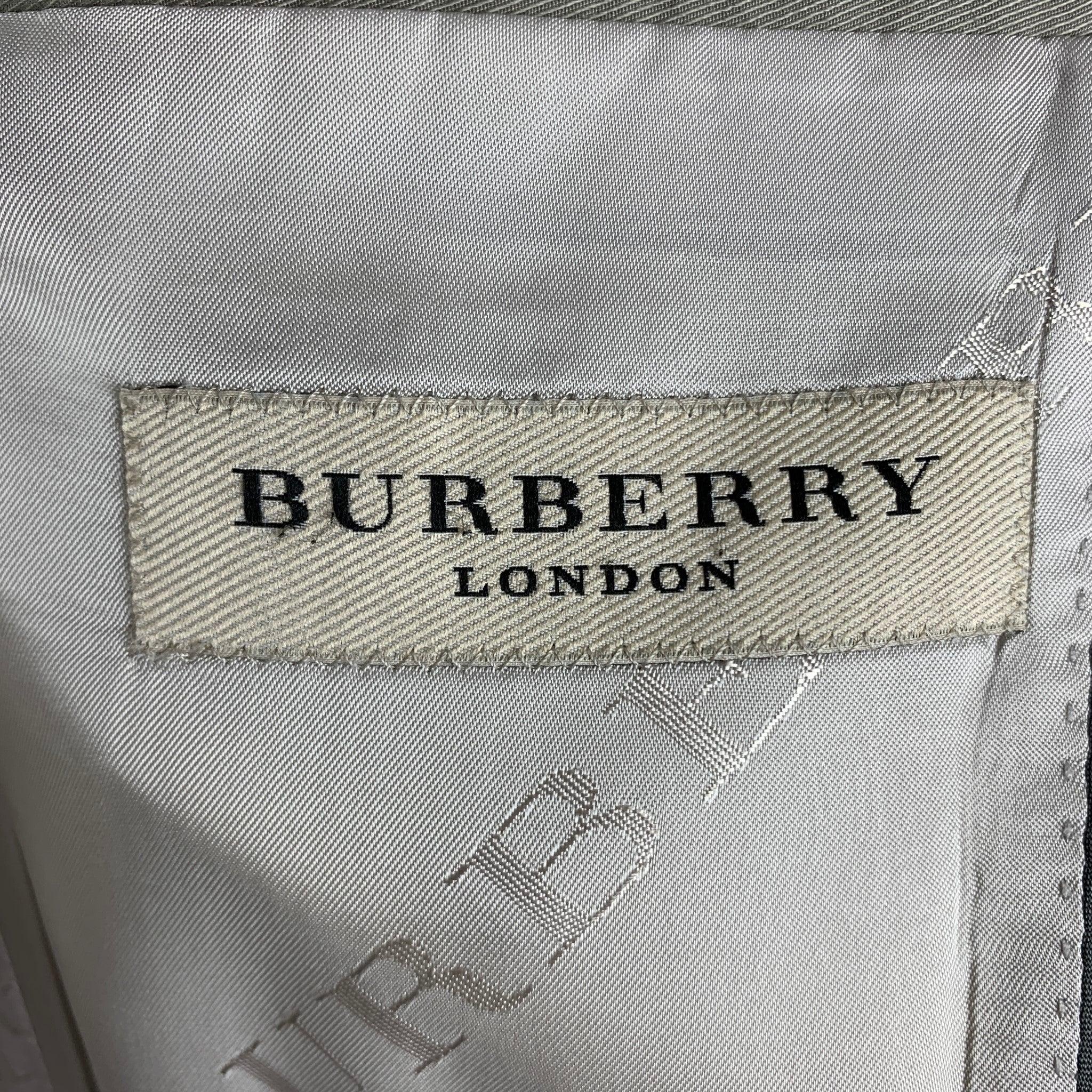 BURBERRY LONDON Chest Size 40 Grey Cotton / Elastane Single breasted Sport Coat 1