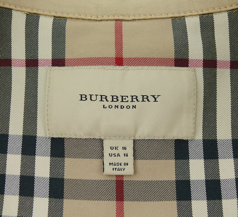 Burberry London Cotton Safari Jacket US Size 14 For Sale at 1stDibs