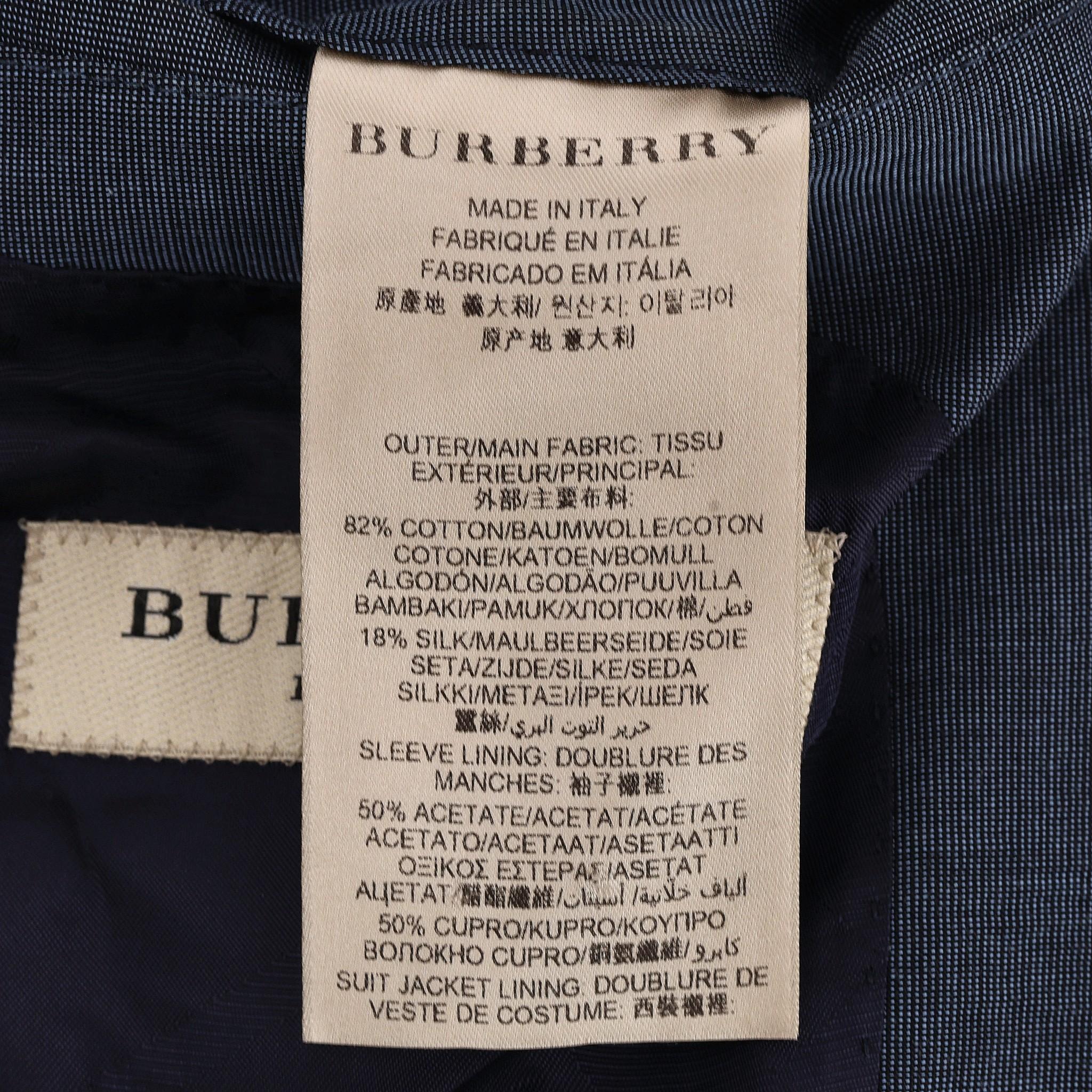 Burberry London Cotton & Silk Blend Suit Jacket For Sale 3