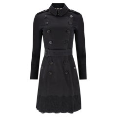 Burberry London Cotton Trench Coat With A Guipure Lace Trim