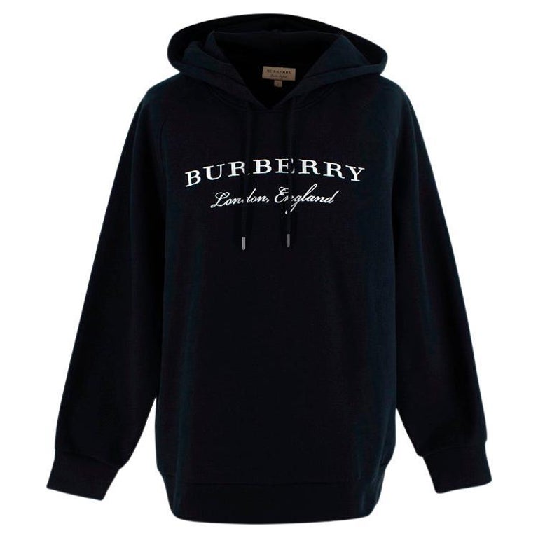 Burberry London England - Pull à capuche noir brodé, taille L En vente sur  1stDibs | _