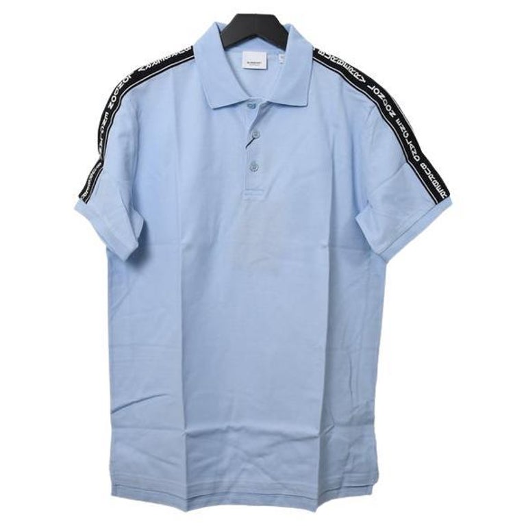 Burberry London England Shoulder Logo Polo Pale Blue For Sale at 1stDibs