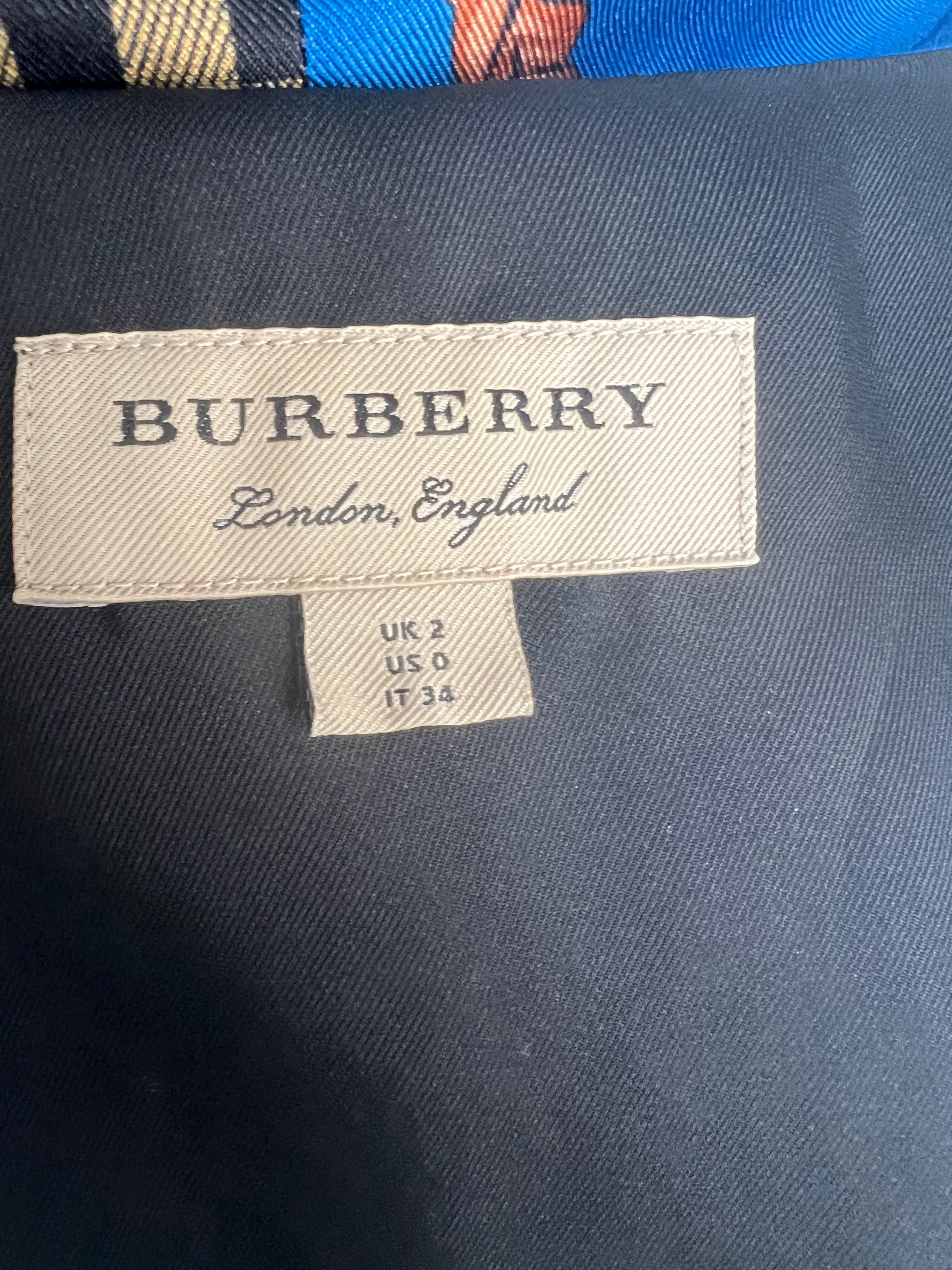 Burberry London England Vintage Inspired Silk shirt  size 0 For Sale 1