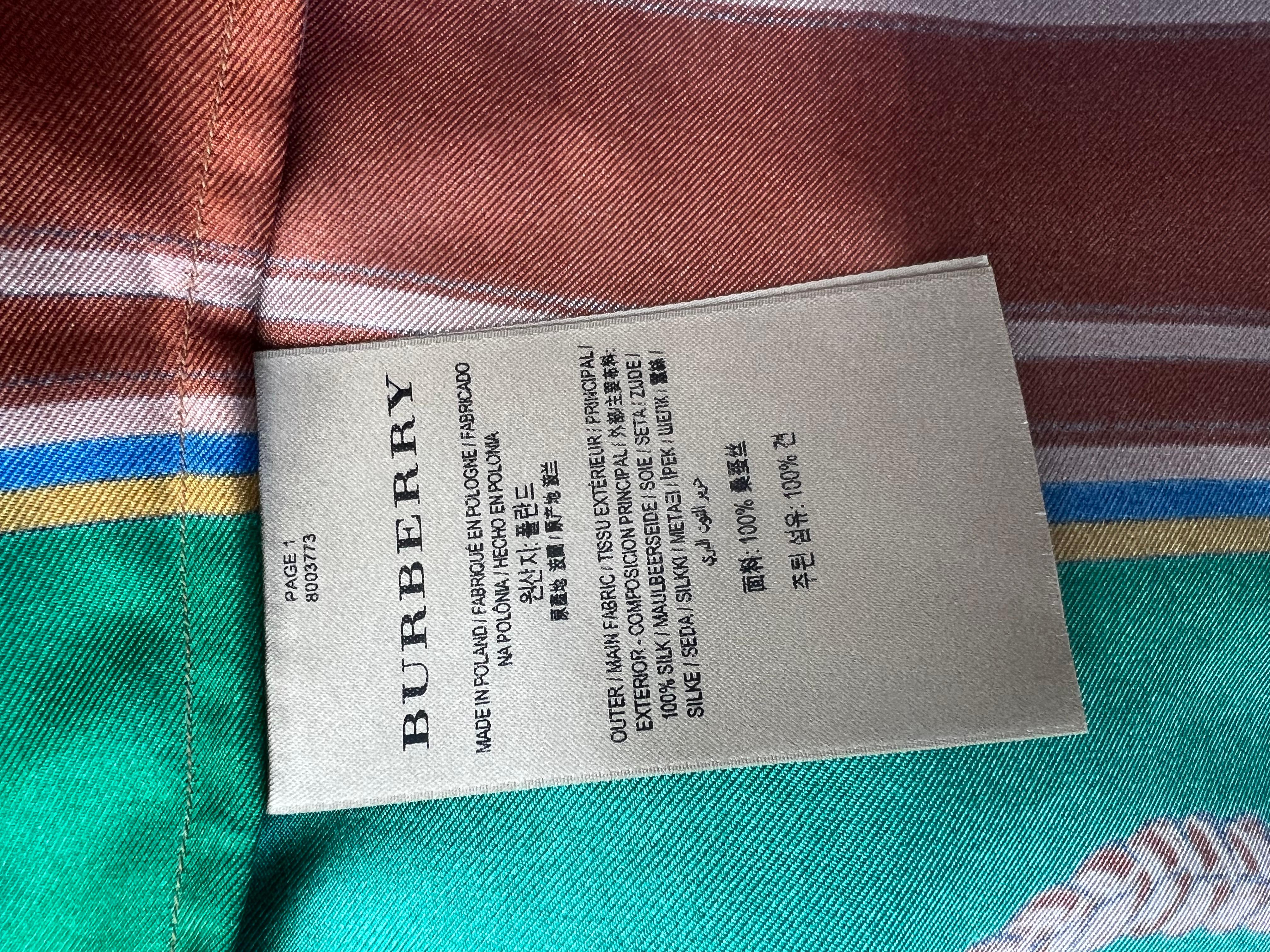 Burberry London England Vintage Inspired Silk shirt  size 0 For Sale 2