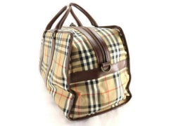 Burberry London Extra Large Nova Check Boston Duffle 231394 Beige Canvas Weekend