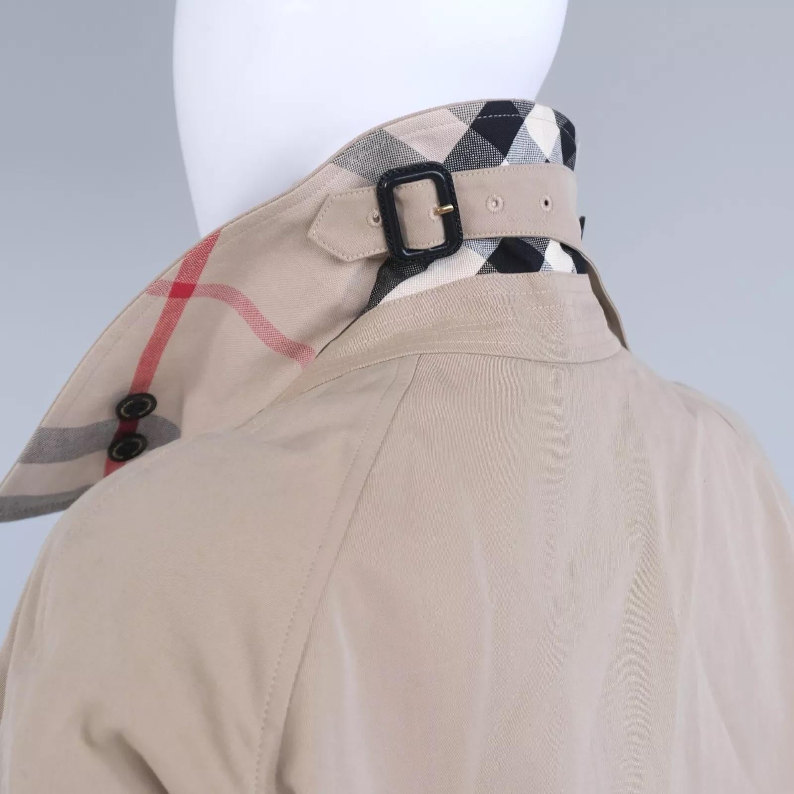 Burberry London Fashion Women's Trench Coat Beige Pre-owned Size 2 For Sale 2