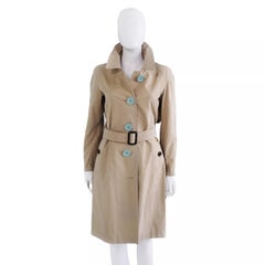 Burberry London Fashion Women's Trench Coat Beige Pre-owned Size 2