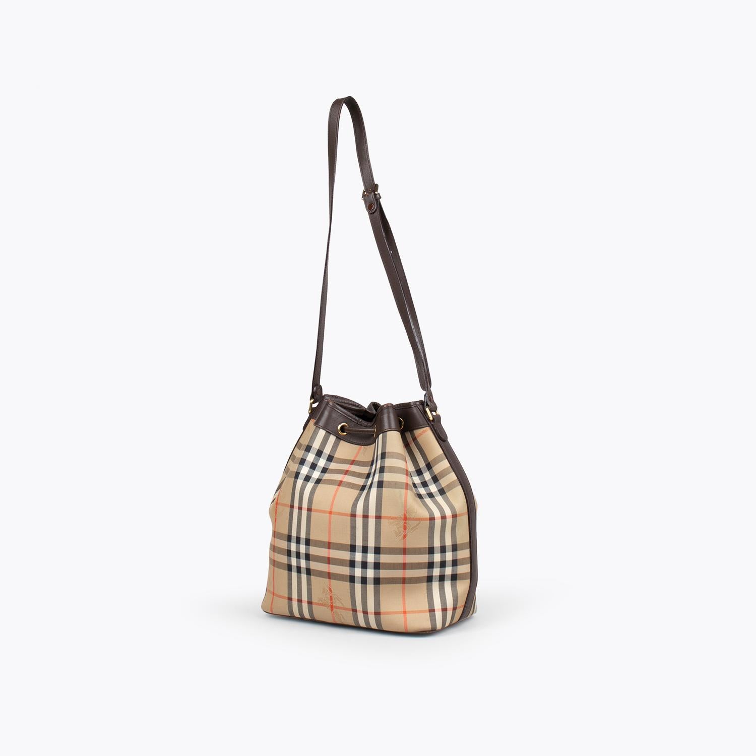 burberry check bucket bag