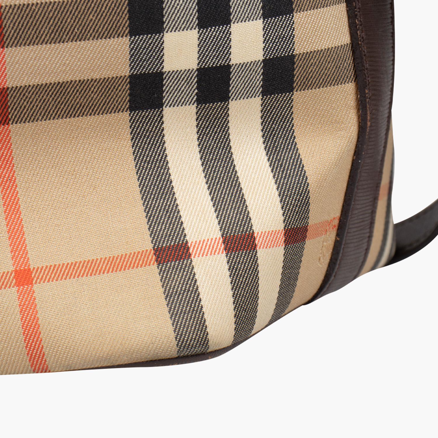 Brown Burberry London Horseferry Check Bucket Bag For Sale