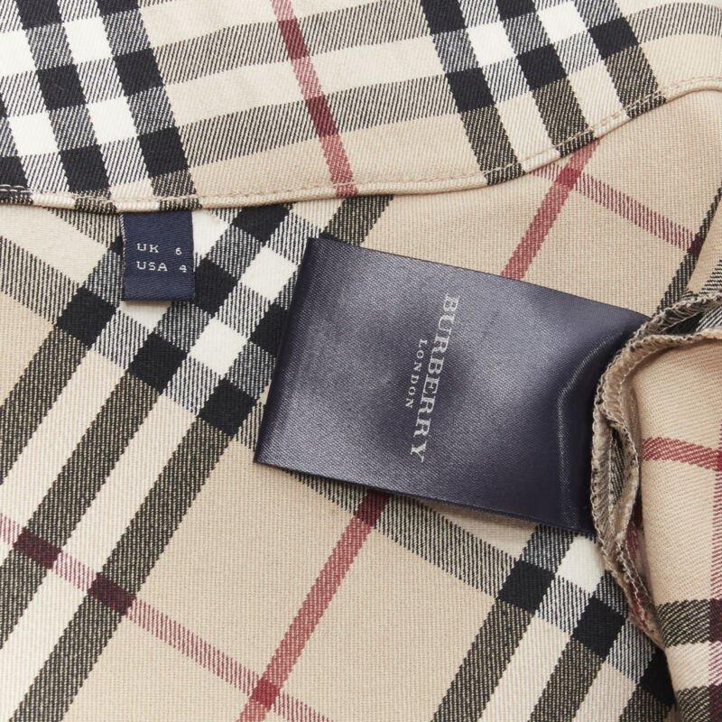 BURBERRY LONDON House Check brown signature mini skirt UK6 US4 S For Sale 5