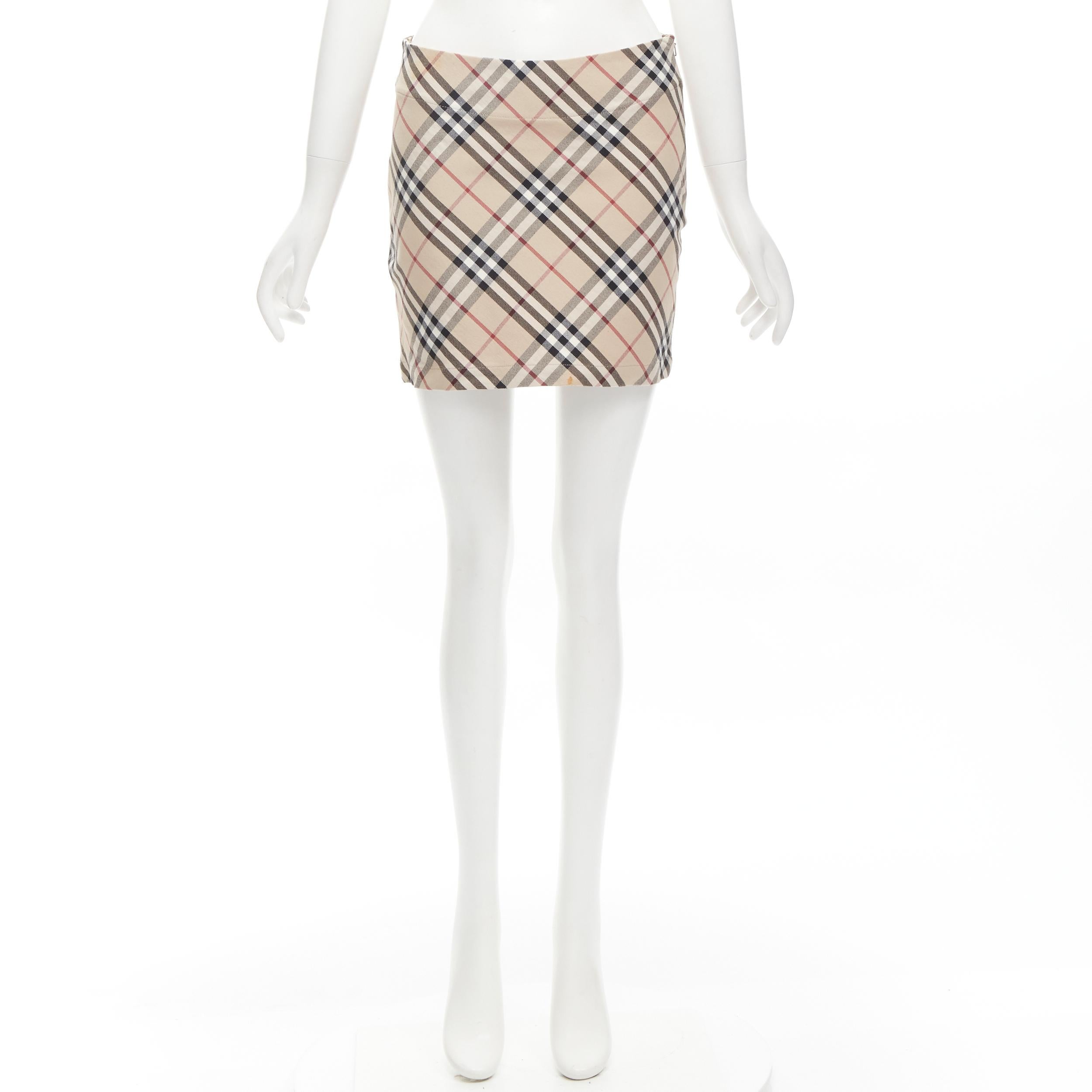 BURBERRY LONDON House Check brown signature mini skirt UK6 US4 S 4
