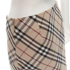 BURBERRY LONDON House Check brown signature mini skirt UK6 US4 S