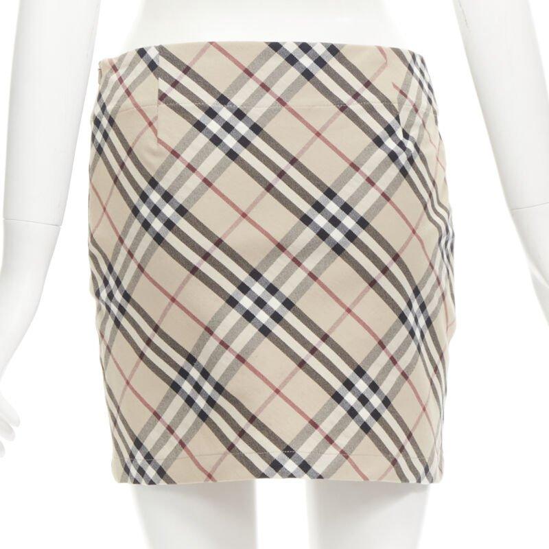 Women's BURBERRY LONDON House Check brown signature mini skirt UK6 US4 S For Sale
