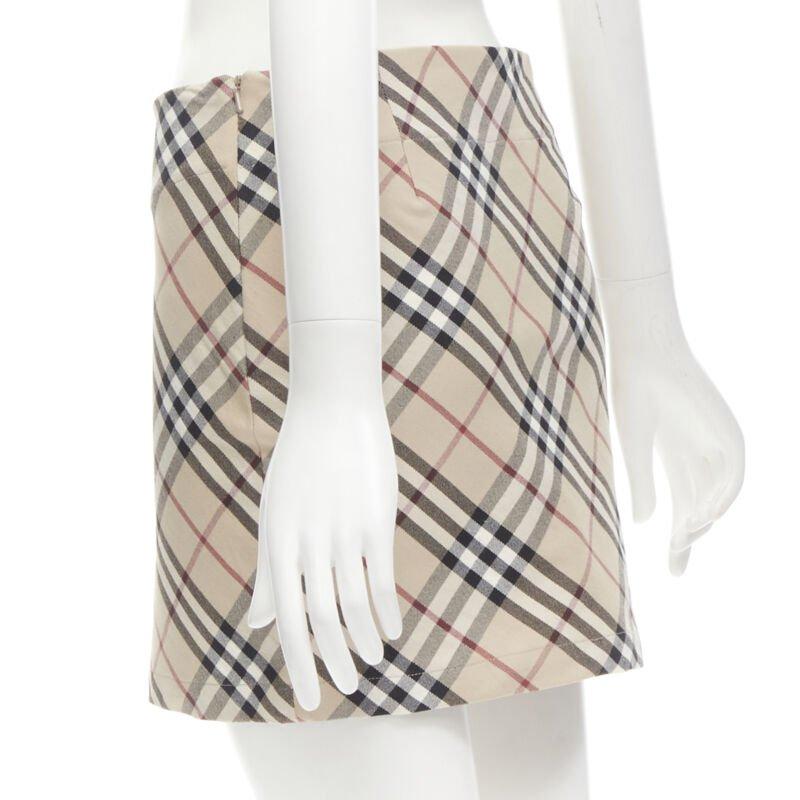 BURBERRY LONDON House Check brown signature mini skirt UK6 US4 S For Sale 1