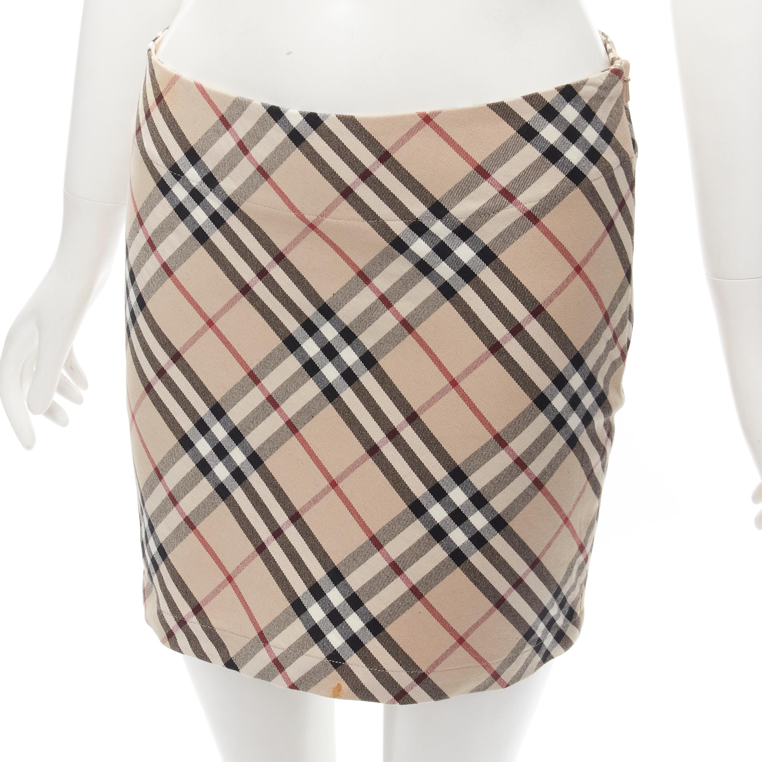 Women's BURBERRY LONDON House Check brown signature mini skirt UK6 US4 S