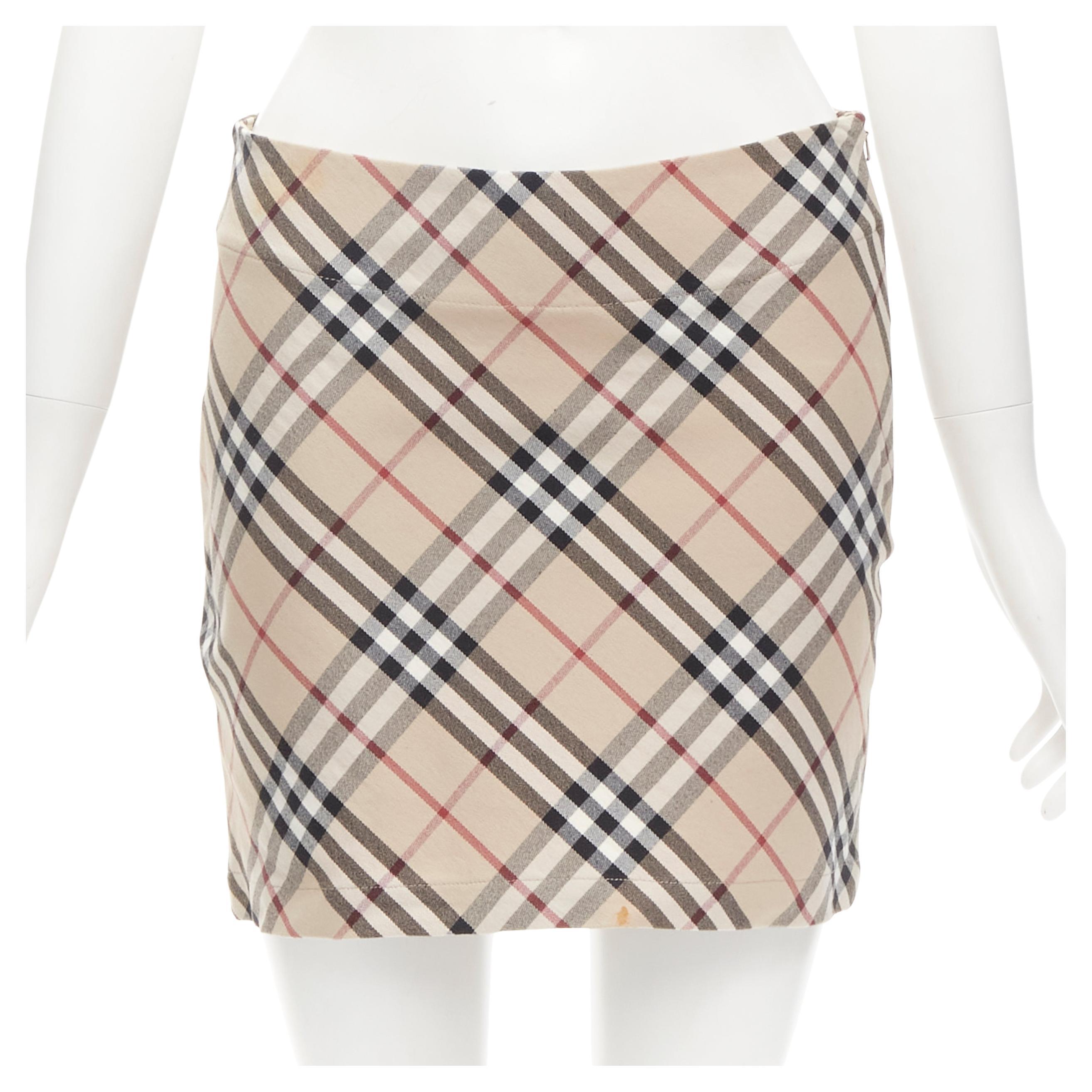 BURBERRY LONDON House Check brown signature mini skirt UK6 US4 S For Sale  at 1stDibs