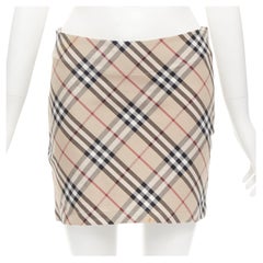 Used BURBERRY LONDON House Check brown signature mini skirt UK6 US4 S