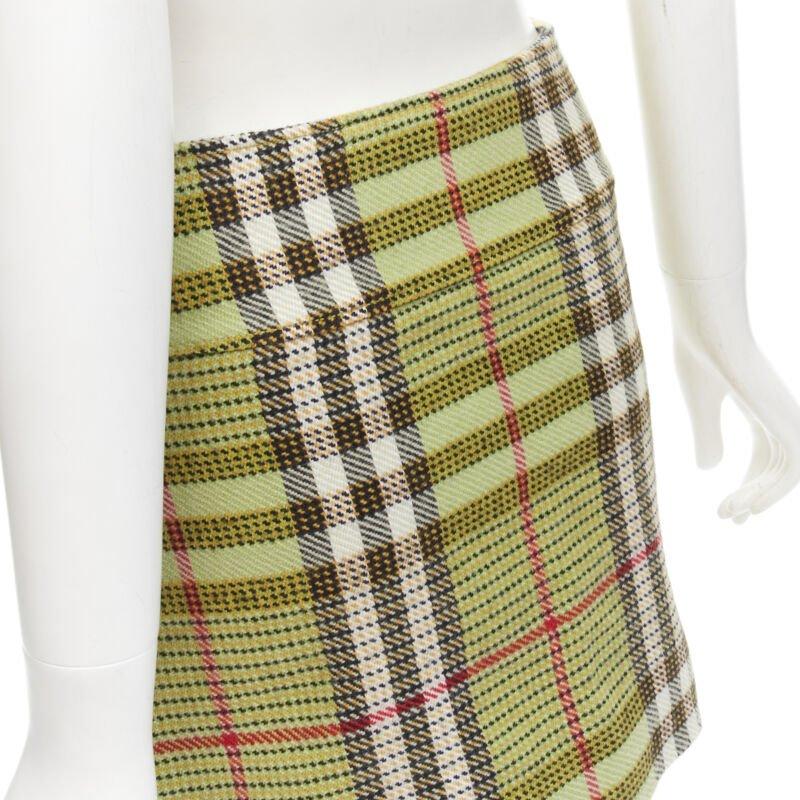 BURBERRY LONDON House Karierter grüner Wollminirock UK6 US4 XS im Angebot 2