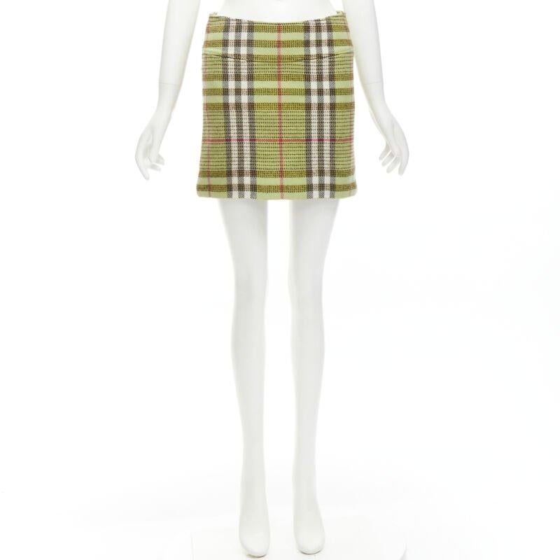 BURBERRY LONDON House Karierter grüner Wollminirock UK6 US4 XS im Angebot 4