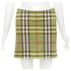 BURBERRY LONDON House Karierter grüner Wollminirock UK6 US4 XS