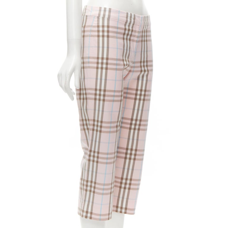 BURBERRY LONDON House Check pink cropped pants Y2K UK6 US4 For Sale at  1stDibs | burberry nova check pants