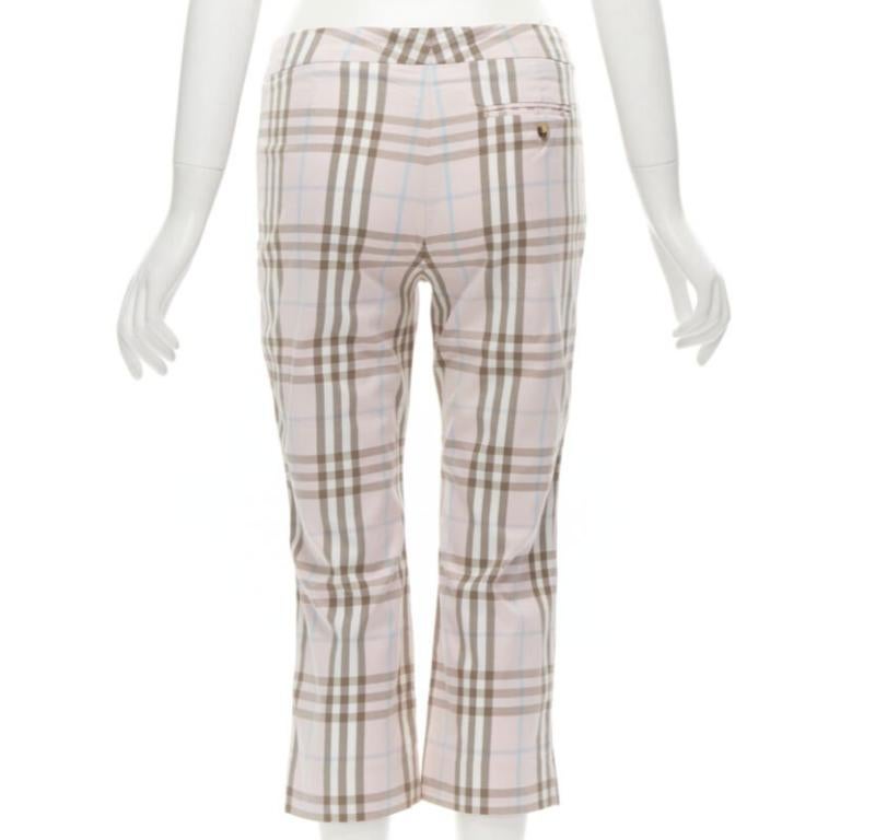 Women's BURBERRY LONDON House Check pink cropped pants Y2K  UK6 US4 For Sale