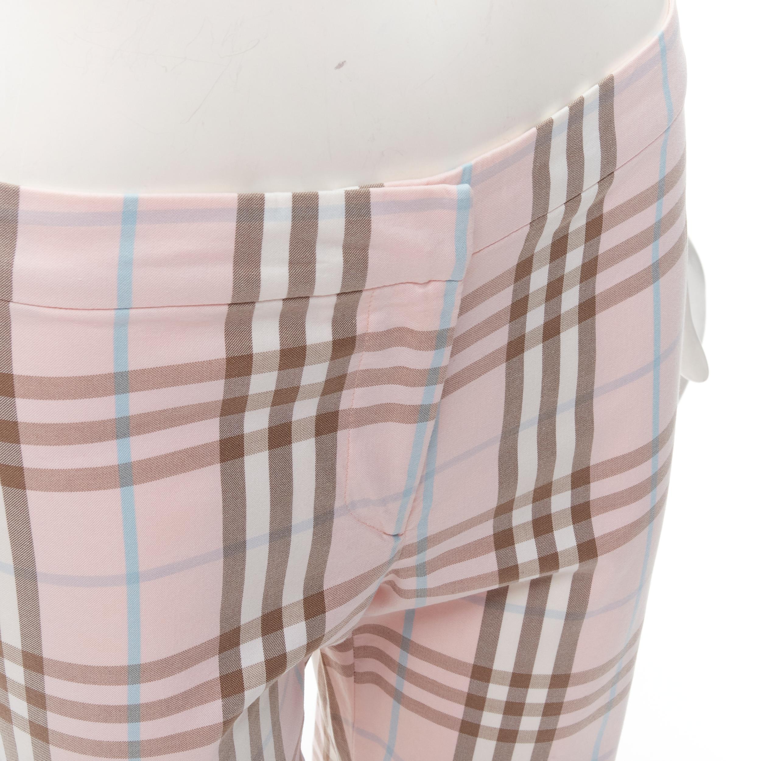 BURBERRY LONDON House Check pink cropped pants Y2K  UK6 US4 For Sale 1