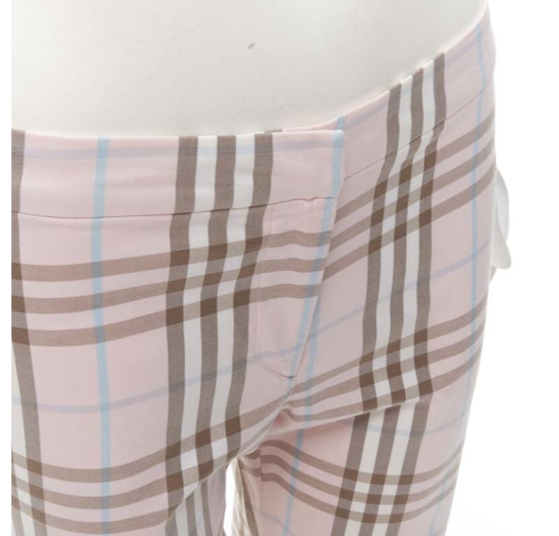 BURBERRY LONDON House Check pink cropped pants Y2K  UK6 US4 For Sale 2