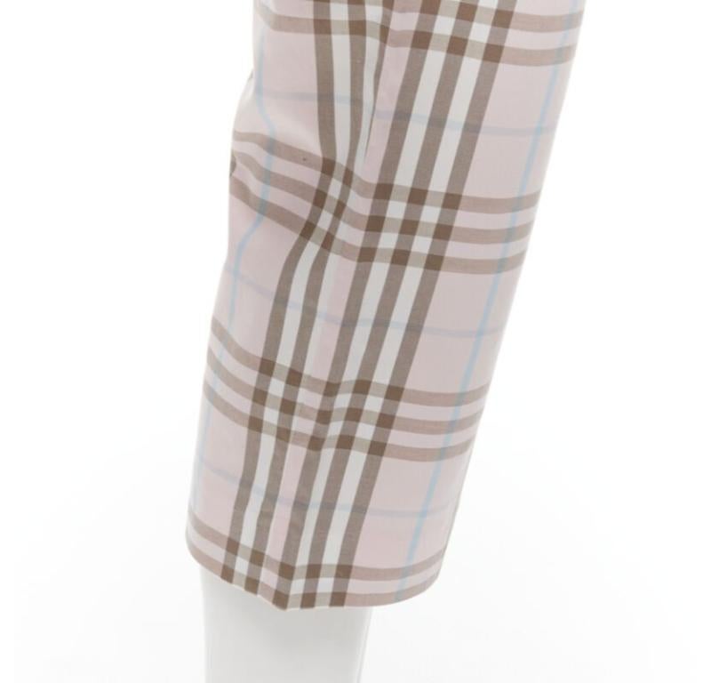 BURBERRY LONDON House Check pink cropped pants Y2K  UK6 US4 For Sale 3