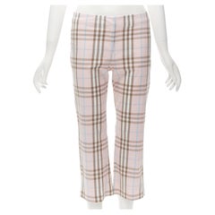 BURBERRY LONDON House - Pantalon court à carreaux roses Y2K  UK6 US4