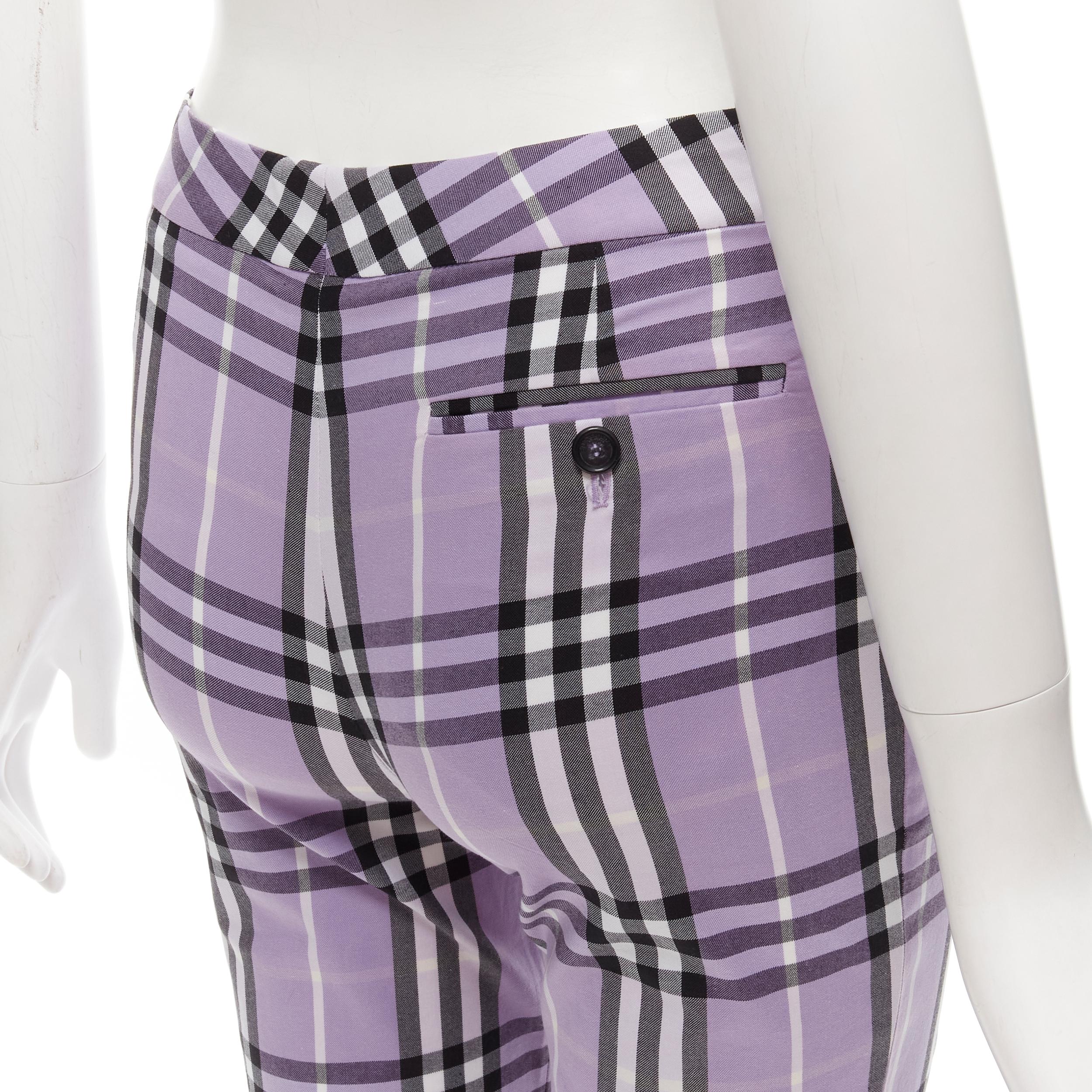 BURBERRY LONDON House Check purple cropped pants Y2K S
Brand: Burberry
Extra Detail: Button back pocket.

CONDITION:
Condition: Excellent, this item was pre-owned and is in excellent condition. Composition/size label removed
Remarks: Composition