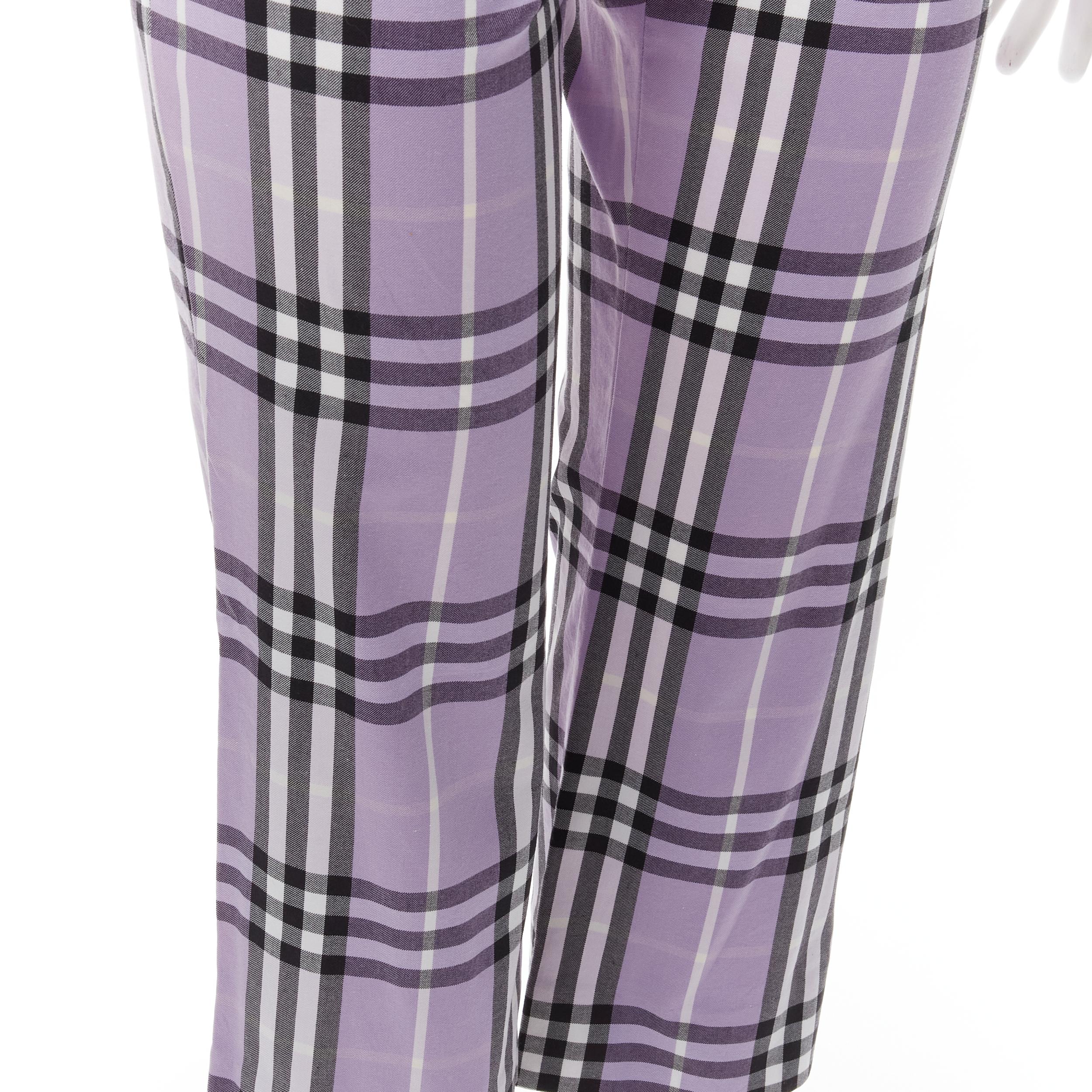 Women's BURBERRY LONDON House Check purple cropped pants Y2K S For Sale