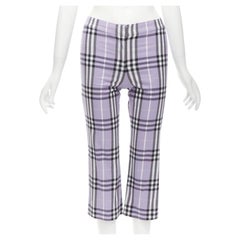 BURBERRY LONDON House - Pantalon court violet à carreaux Y2K S