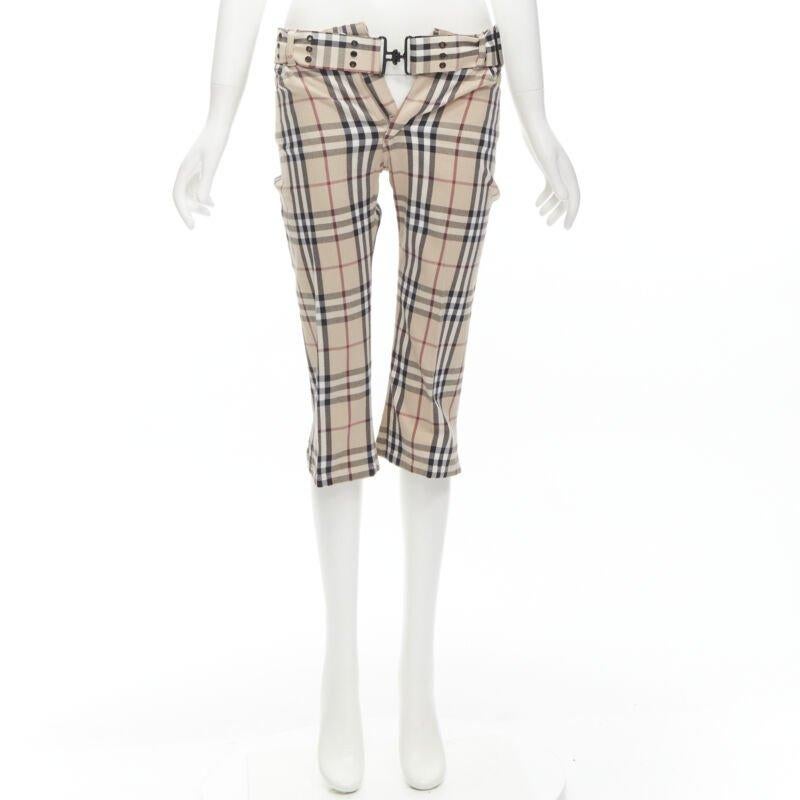 BURBERRY LONDON House Karierte braune Hose mit Gürtelausschnitt UK6 US4 S im Angebot 5