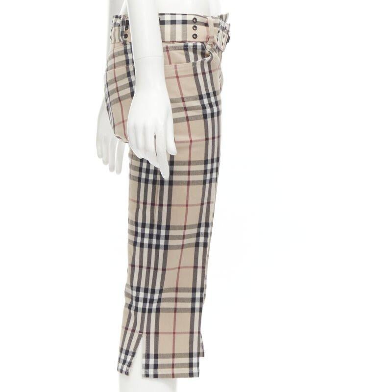 BURBERRY LONDON House Karierte braune Hose mit Gürtelausschnitt UK6 US4 S im Zustand „Hervorragend“ im Angebot in Hong Kong, NT