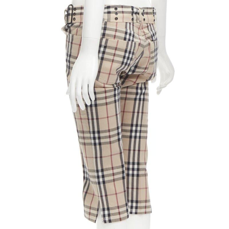 BURBERRY LONDON House Karierte braune Hose mit Gürtelausschnitt UK6 US4 S im Angebot 1