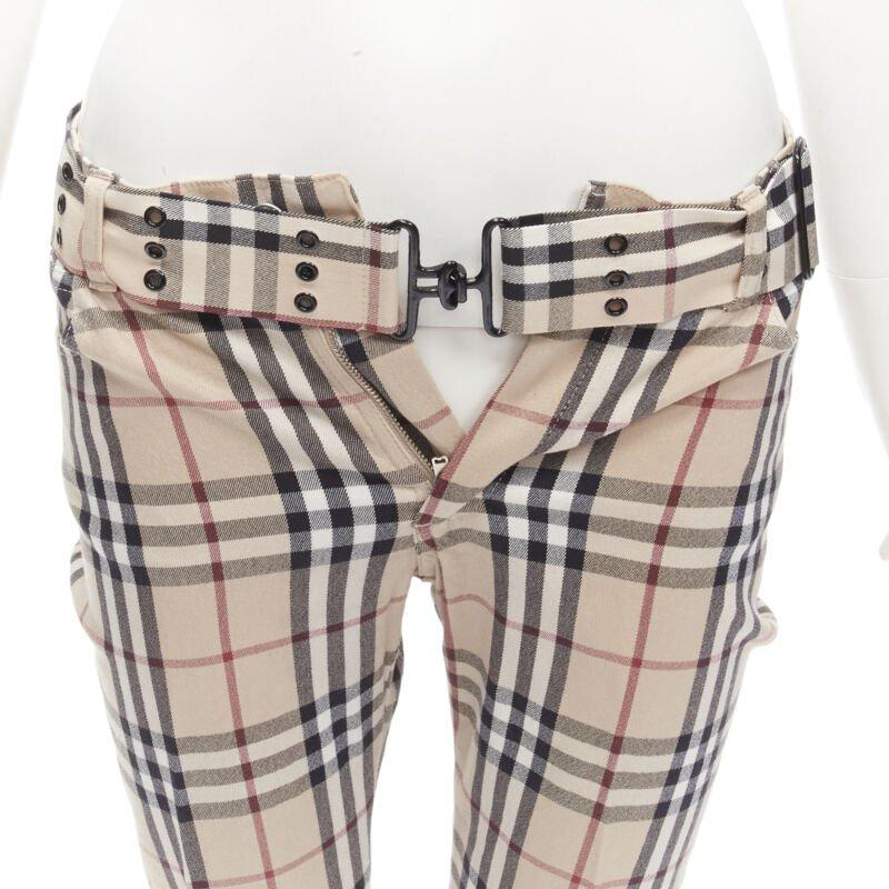 BURBERRY LONDON House Karierte braune Hose mit Gürtelausschnitt UK6 US4 S im Angebot 2