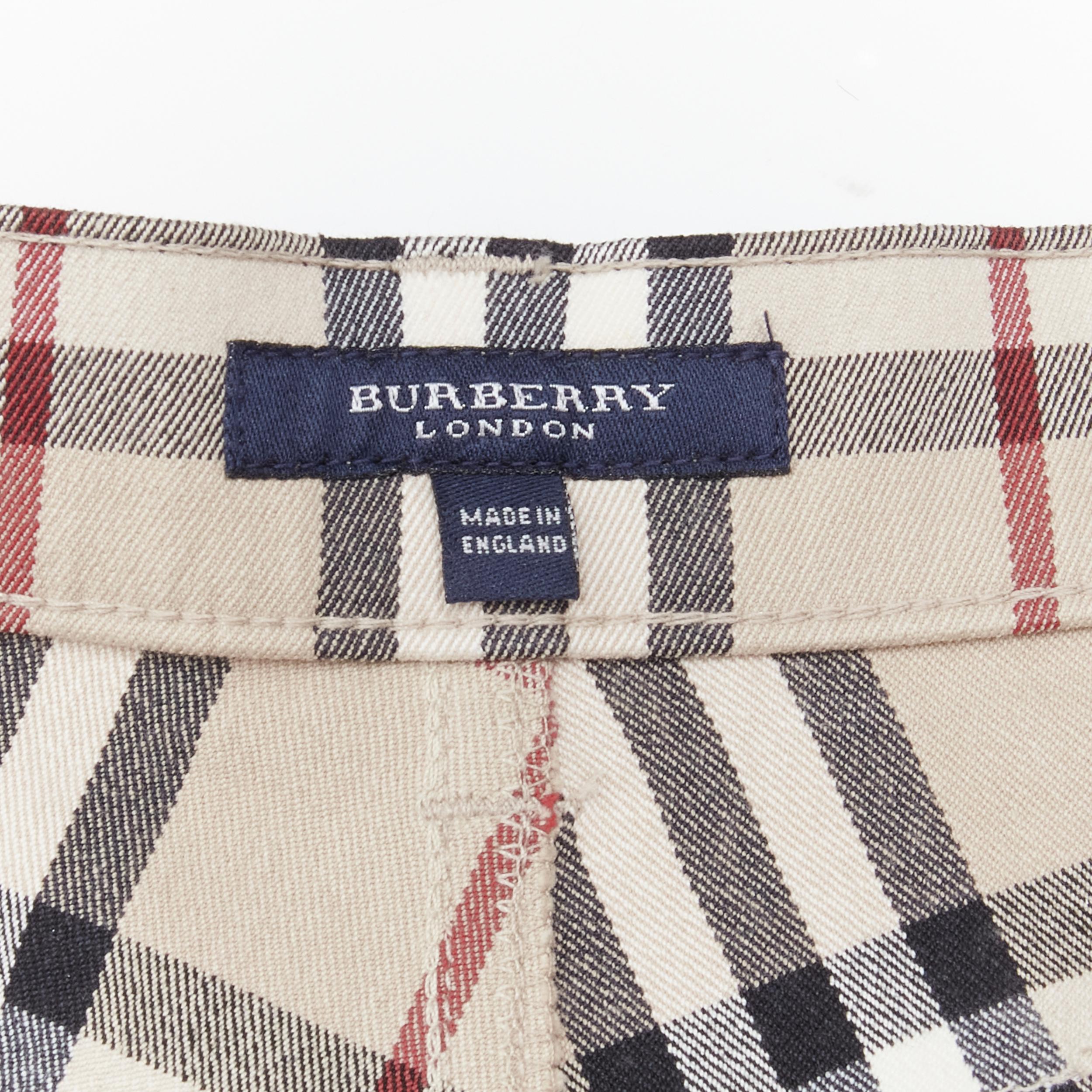 BURBERRY London House Check signature check beige mini shorts UK6 XS For Sale 2