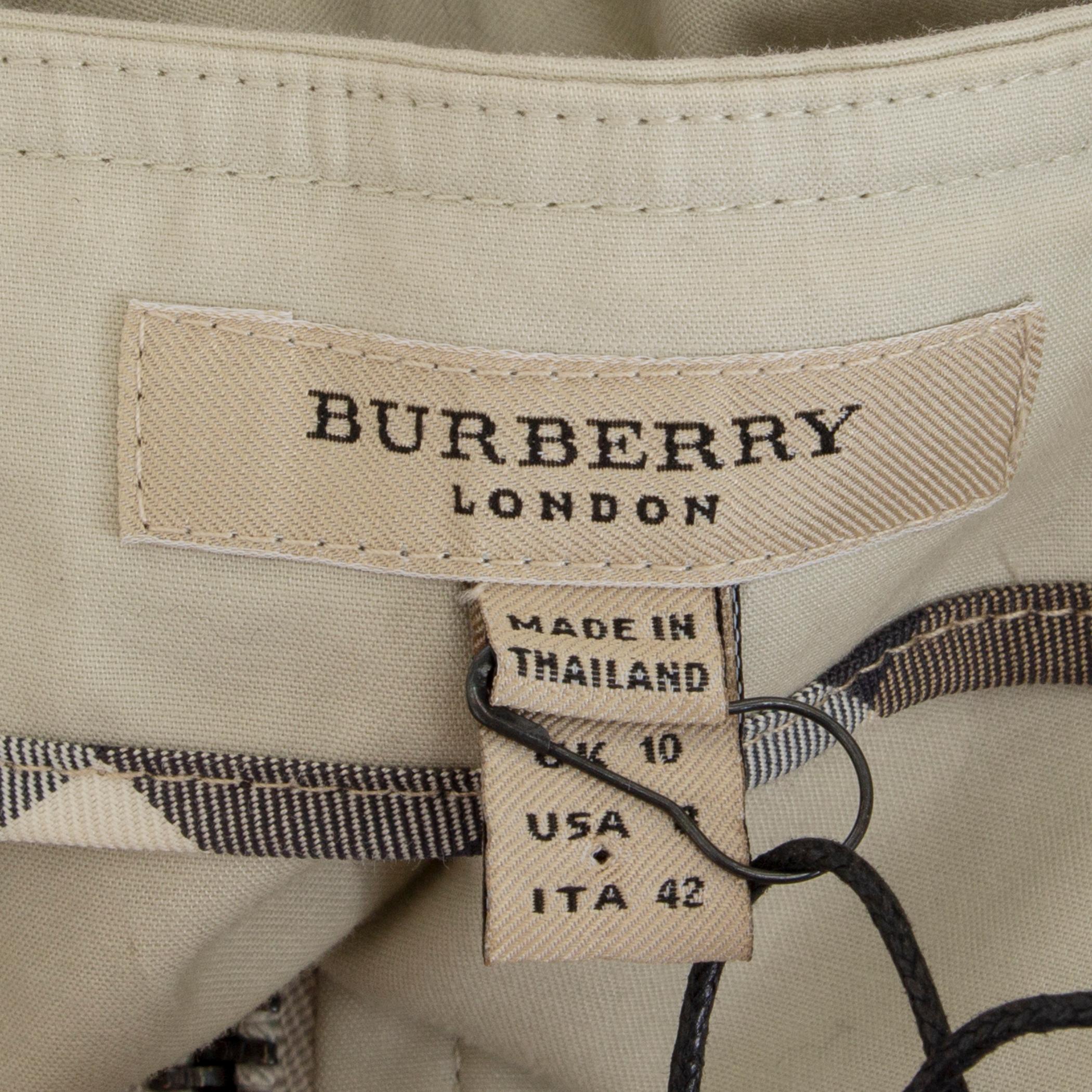 BURBERRY LONDON ivory cotton SLEEVELESS ZIP FRONT Dress 10 M In Excellent Condition For Sale In Zürich, CH