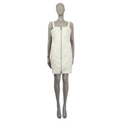 BURBERRY LONDON ivory cotton SLEEVELESS ZIP FRONT Dress 10 M