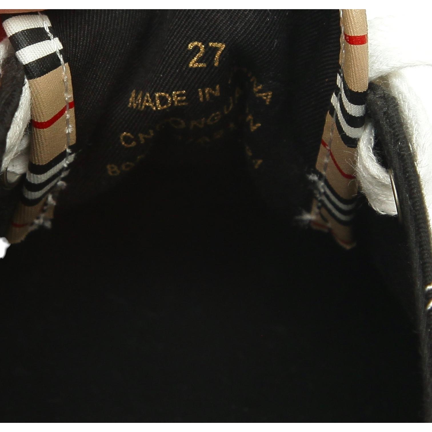BURBERRY London Kid's Sneakers K1-MINI LARKHALL Black Low-Top Check Lace Up 27 For Sale 8