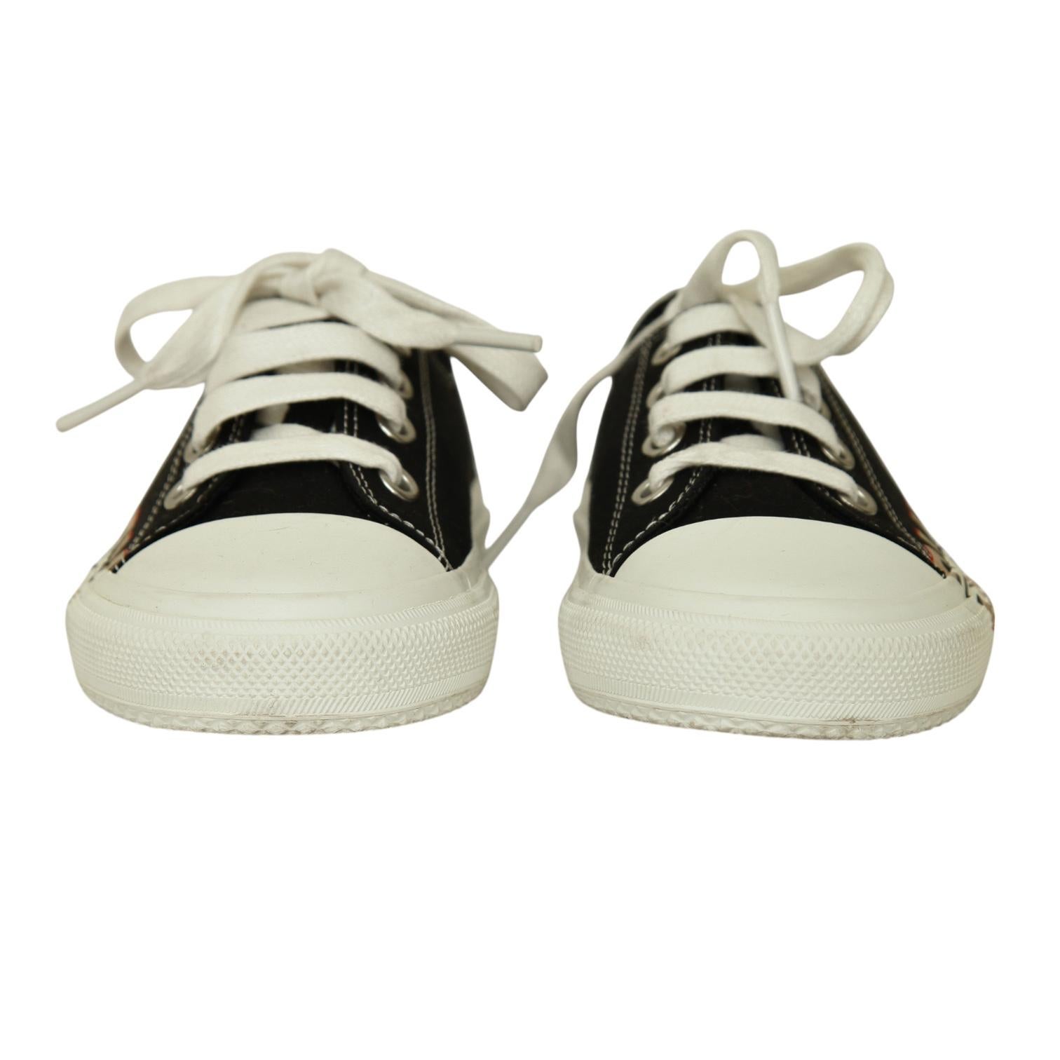 BURBERRY London Kid's Sneakers K1-MINI LARKHALL Black Low-Top Check Lace Up 27 For Sale 2