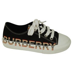BURBERRY London Kid's Sneakers K1-MINI LARKHALL Black Low-Top Check Lace Up 27