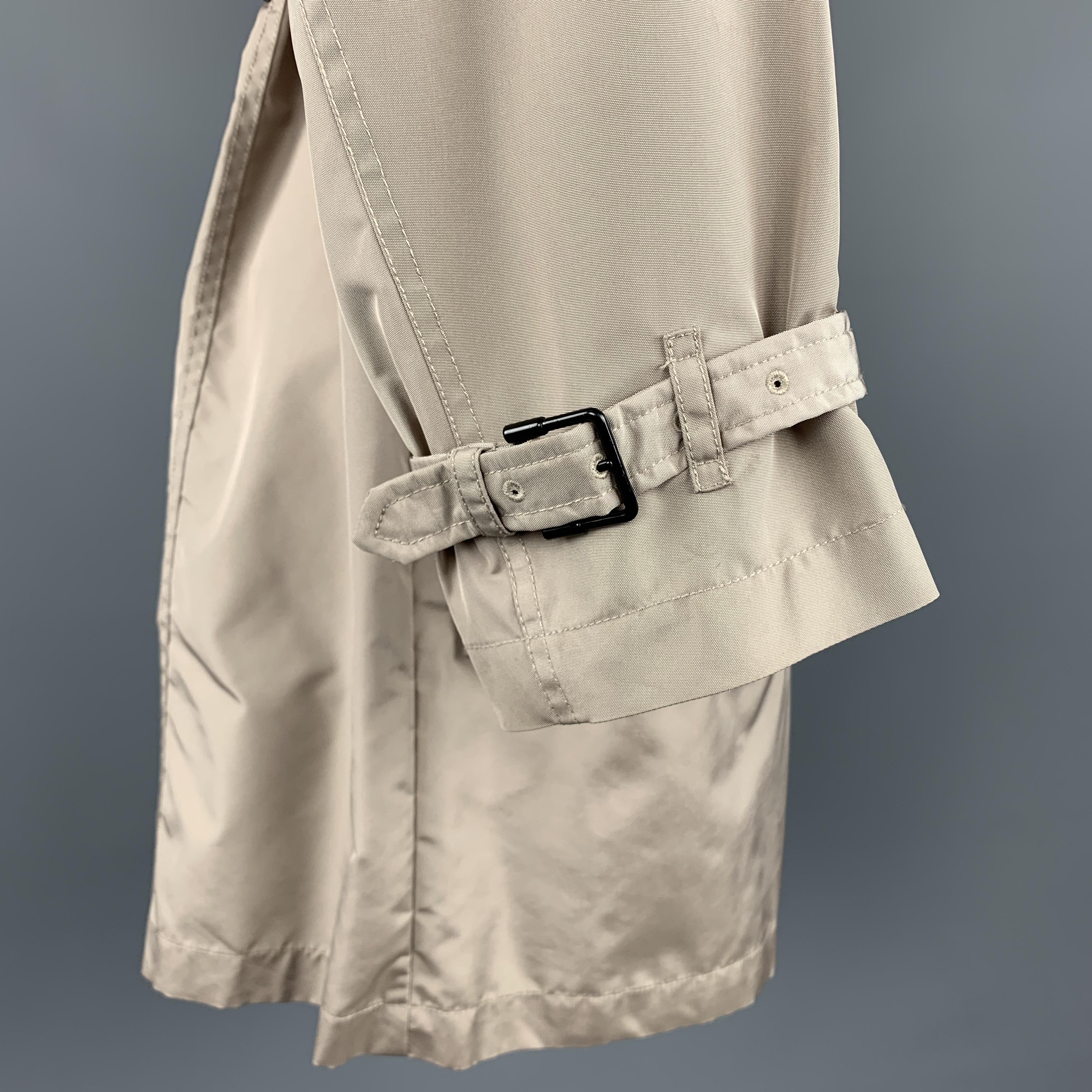 BURBERRY LONDON M Taupe Nylon Belted Trenchcoat 3