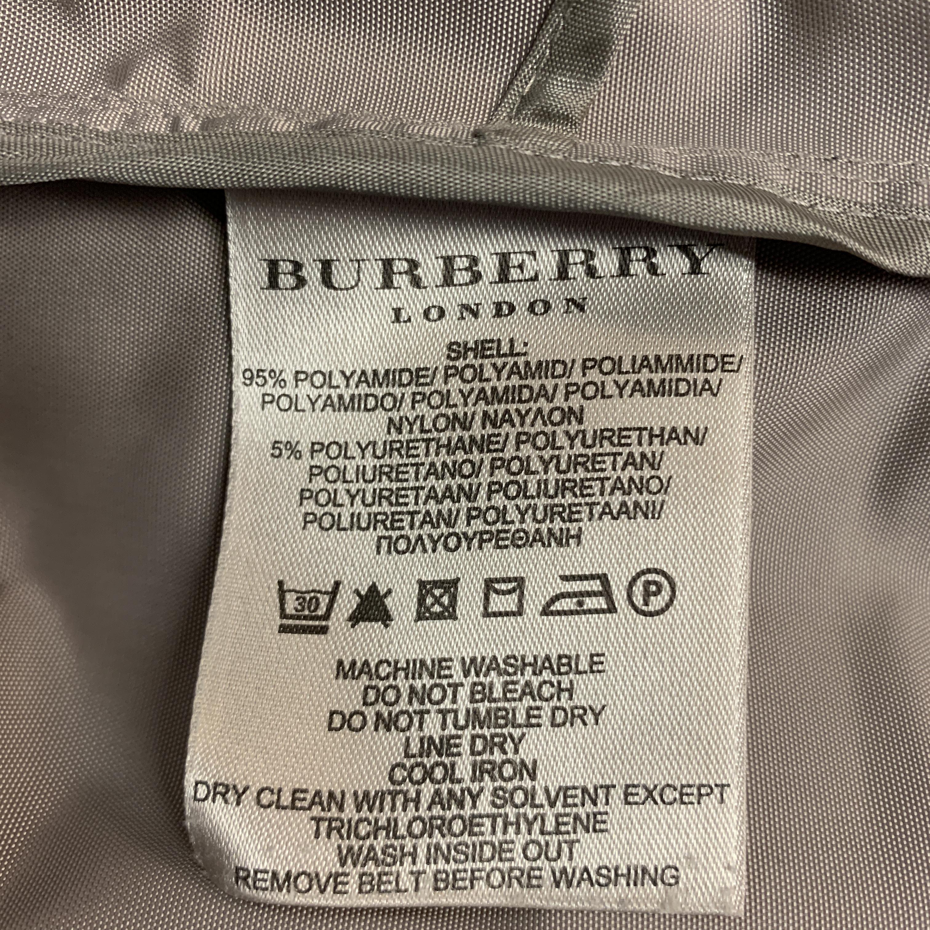 BURBERRY LONDON M Taupe Nylon Belted Trenchcoat 4