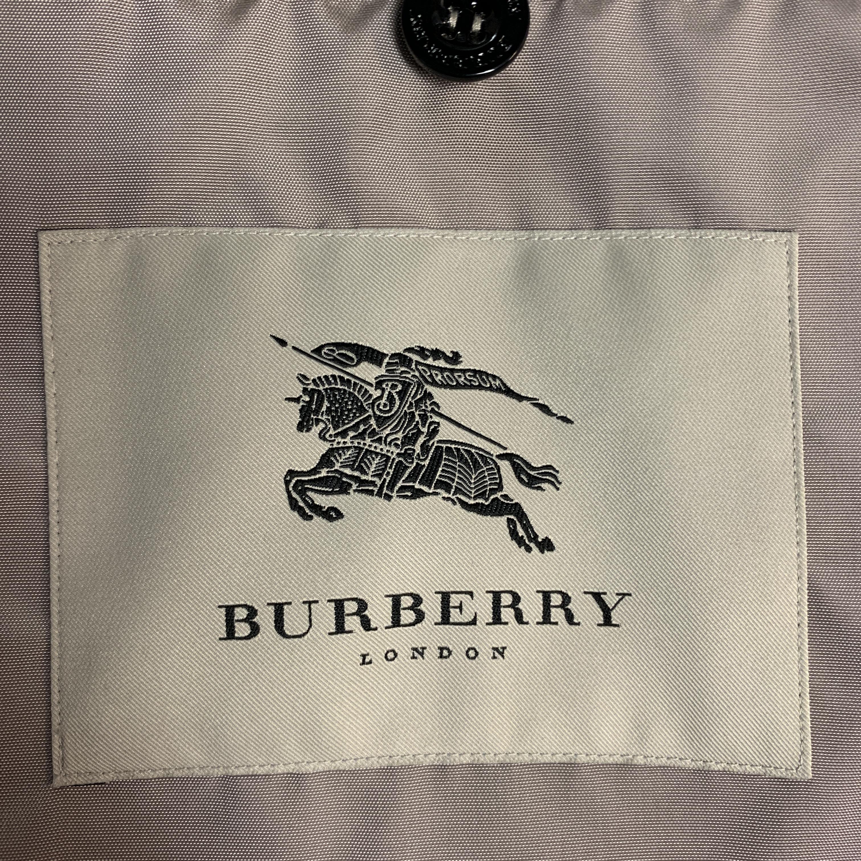 BURBERRY LONDON M Taupe Nylon Belted Trenchcoat 5