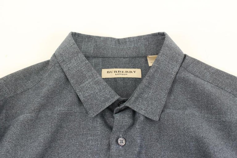 Burberry London - Chemise à manches longues en jean gris à carreaux Nova XL  pour homme En vente sur 1stDibs | etiquette burberry authentique chemise