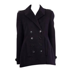 BURBERRY LONDON azul noche lana y cachemira PEACOAT Abrigo Chaqueta 10 M