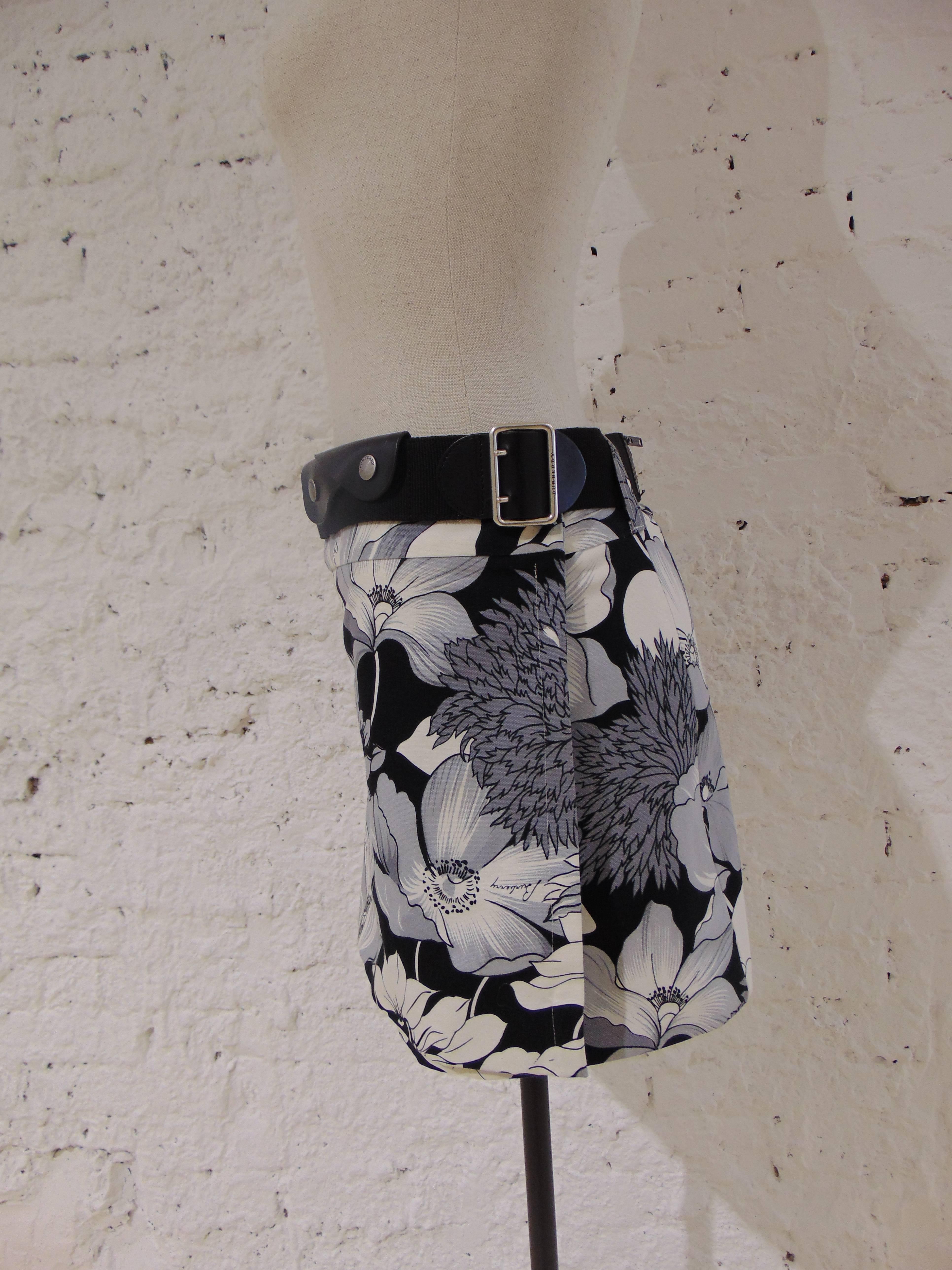 Burberry london multicoloured cupro skirt with belt 1